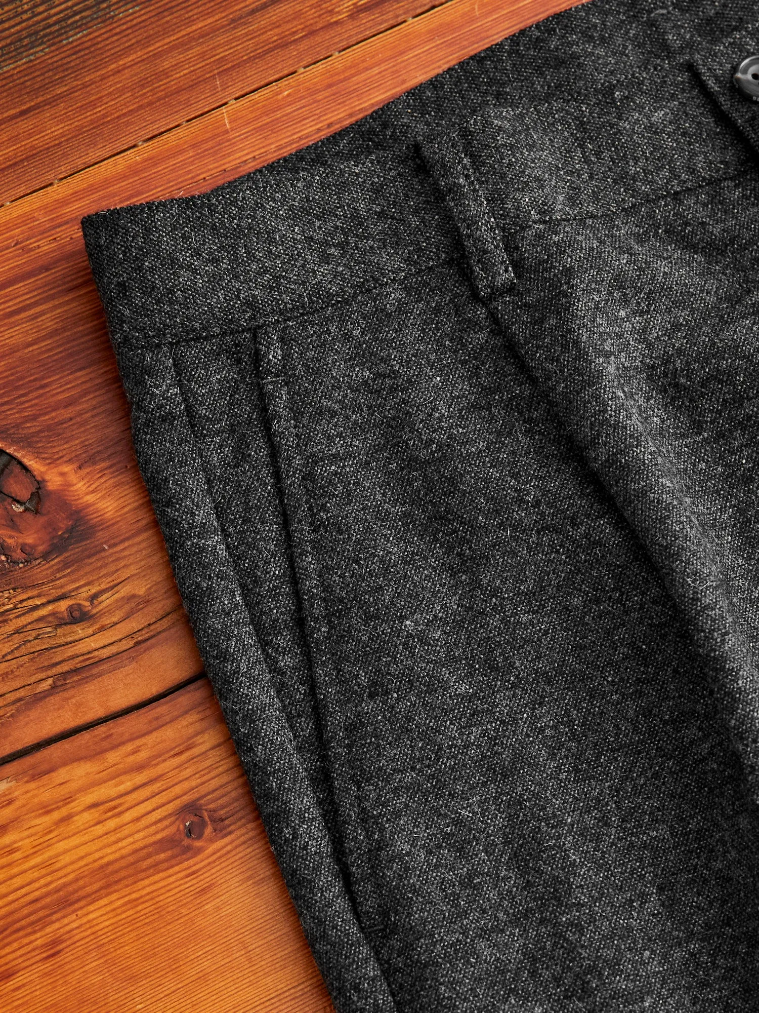 1-Pleat Wool Cashmere Trouser in Grey