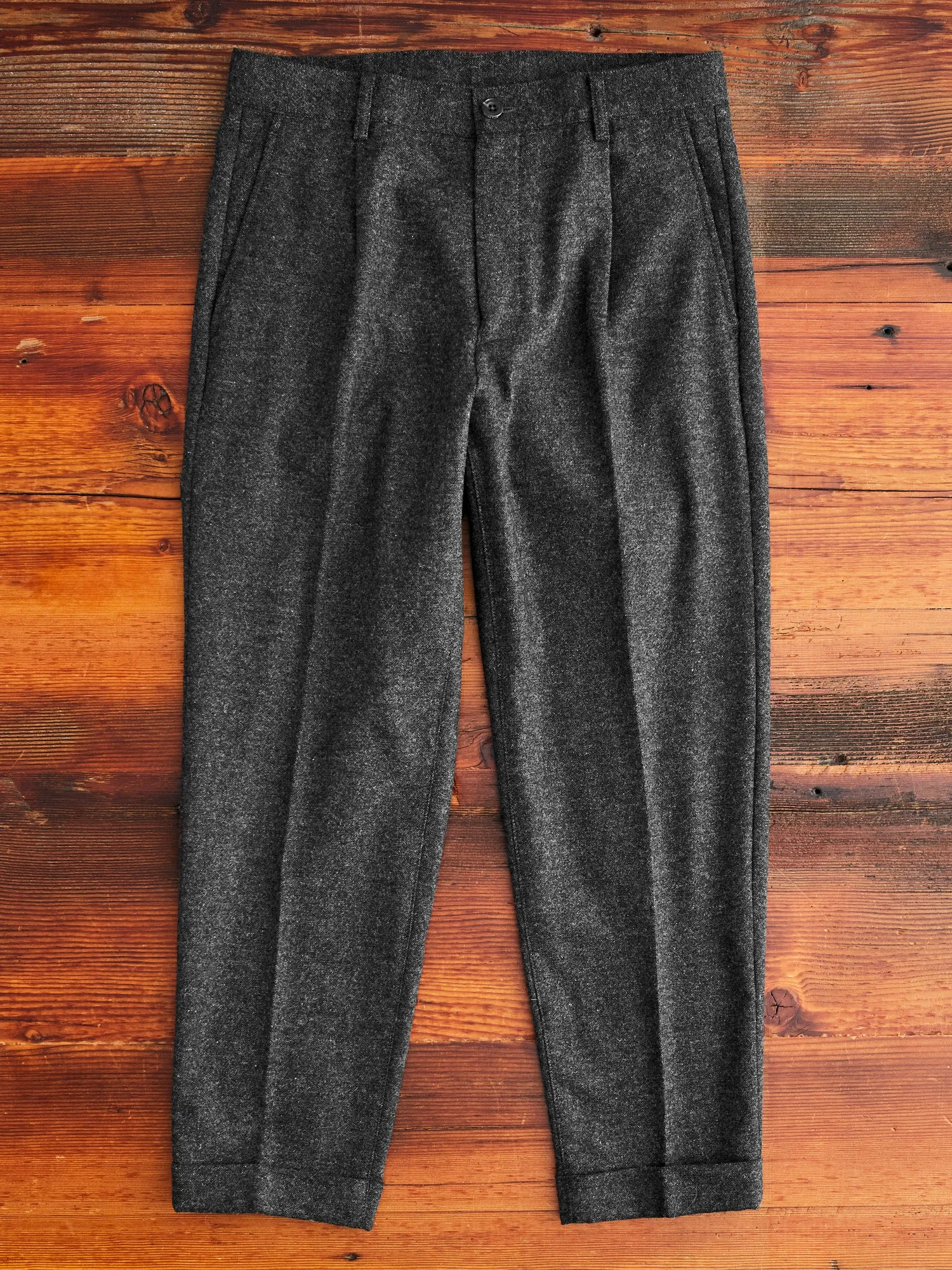 1-Pleat Wool Cashmere Trouser in Grey
