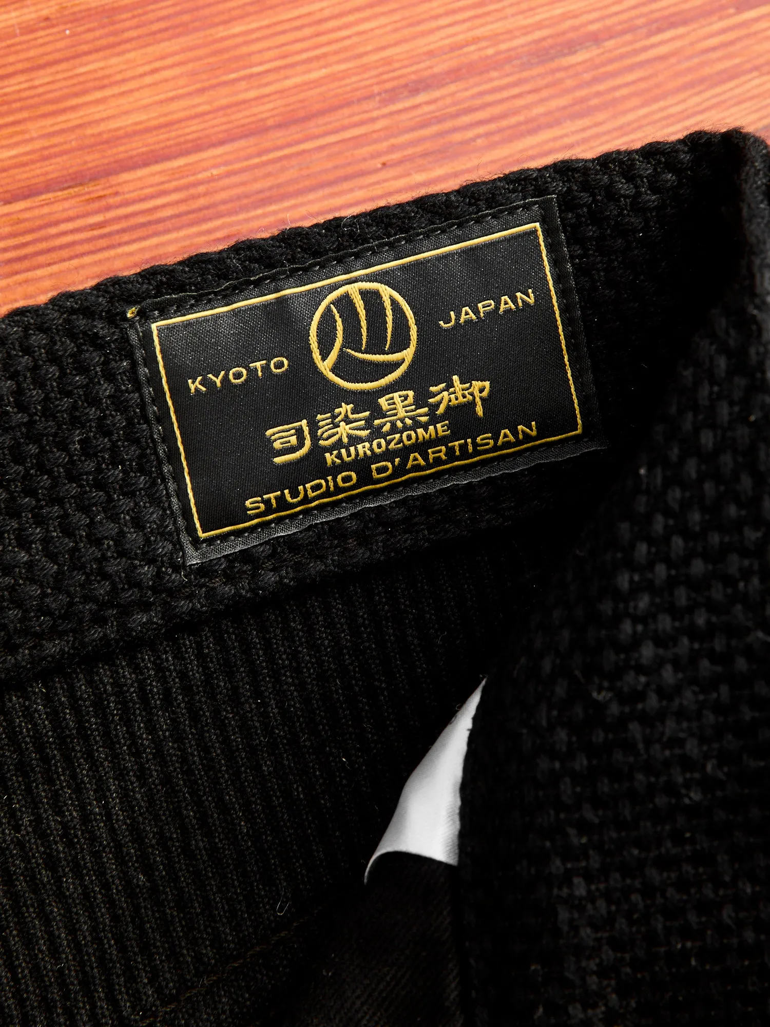 1877S "Kurozome" 14oz Deep Black Selvedge Sashiko Pants - Slim Straight Fit