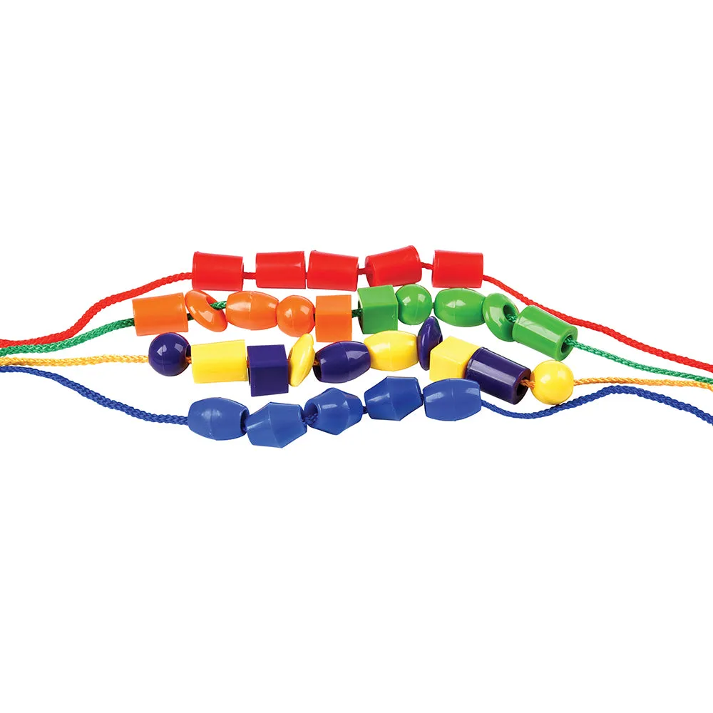 250 Jumbo Plastic Beads with 5 Tipped Lacing Cords