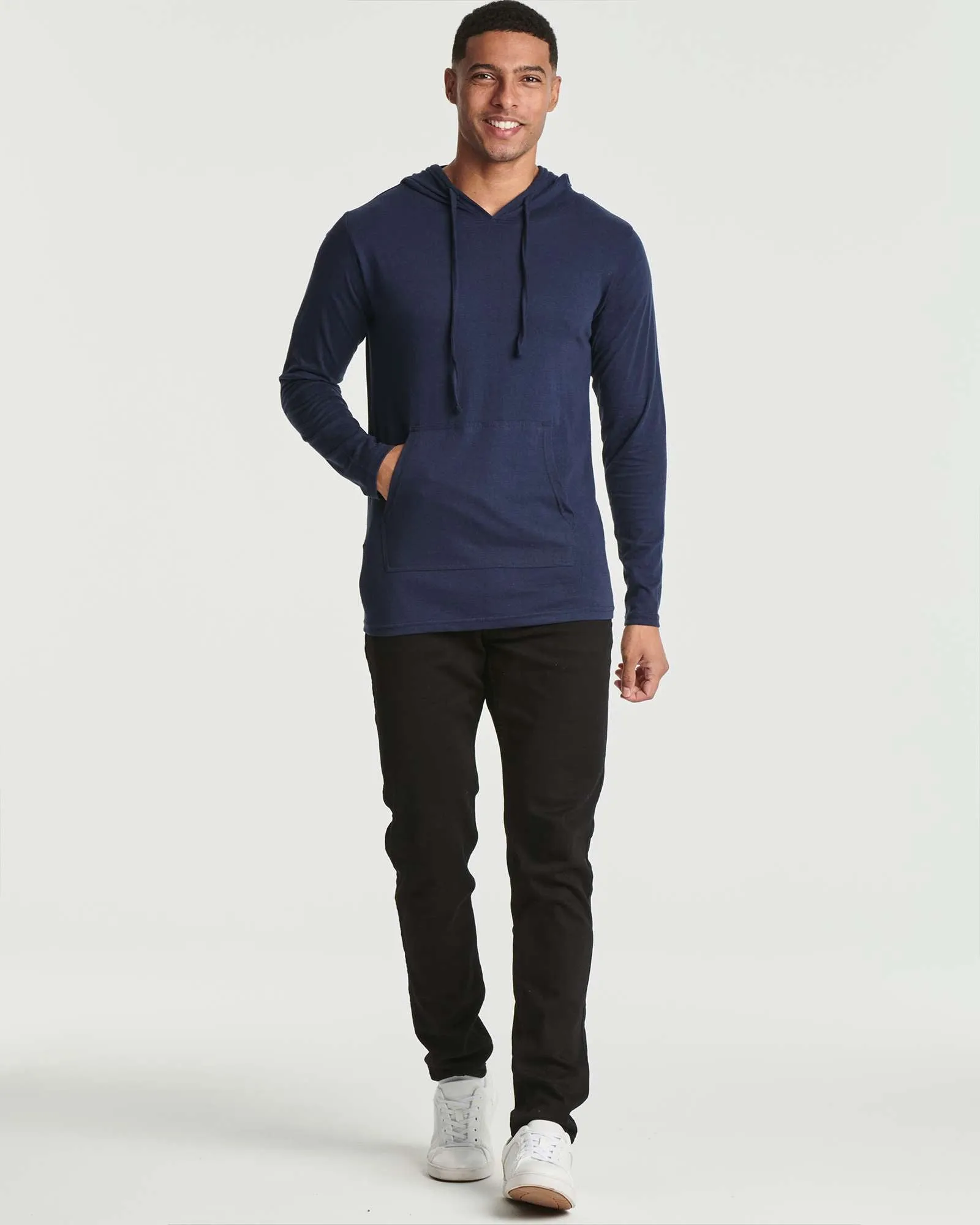 3 Pack: Mens Cotton Lightweight Pullover Hoodie