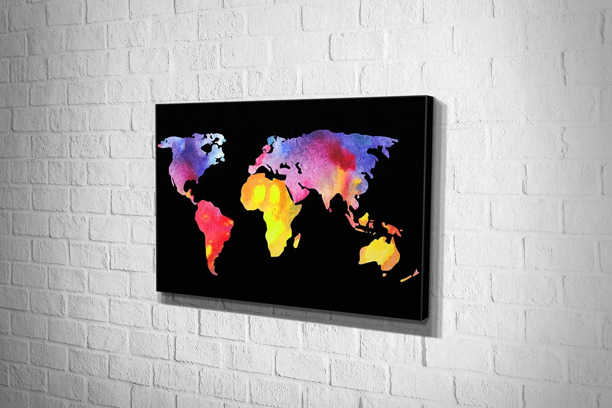 Abstract World Map | Canvas Wall Art Print