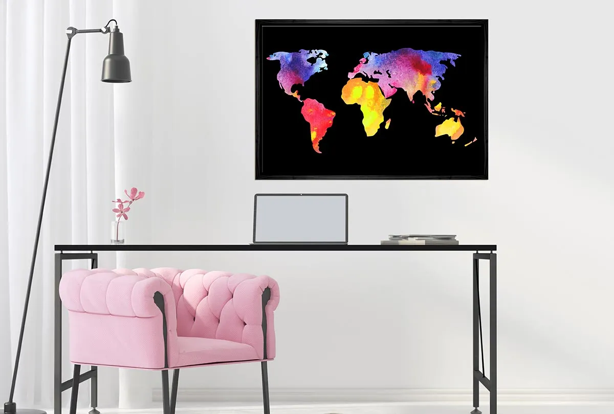 Abstract World Map | Canvas Wall Art Print