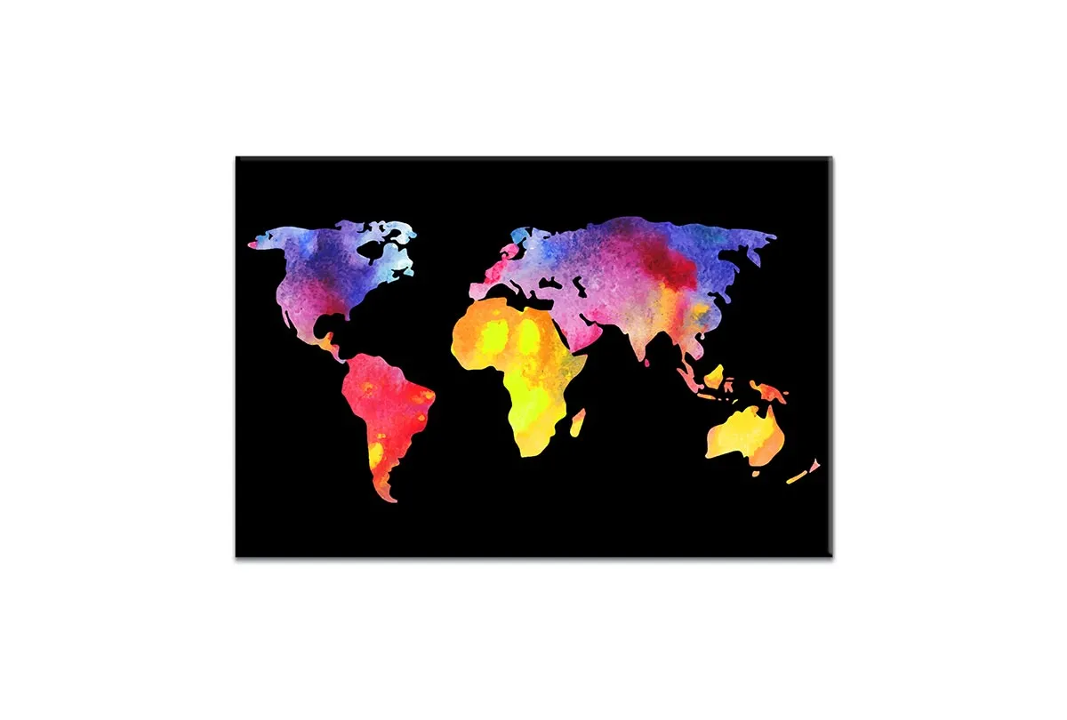 Abstract World Map | Canvas Wall Art Print