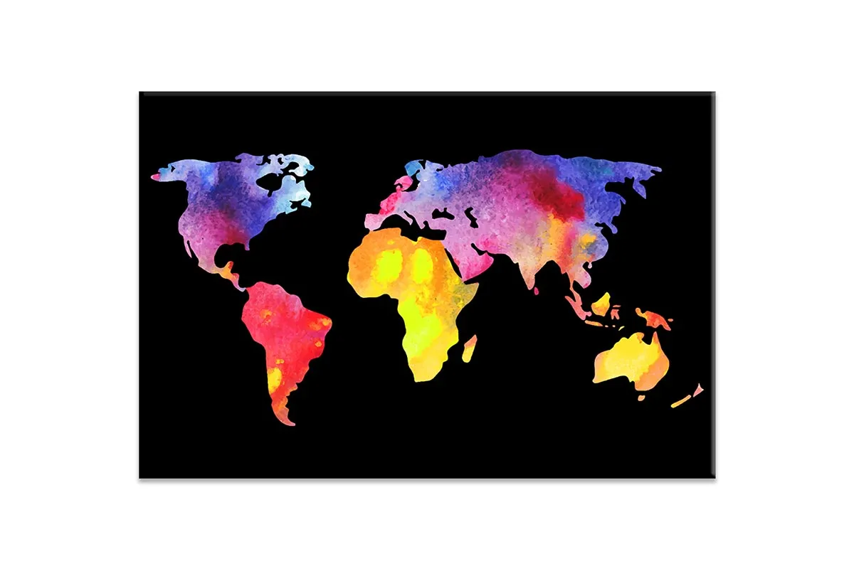 Abstract World Map | Canvas Wall Art Print