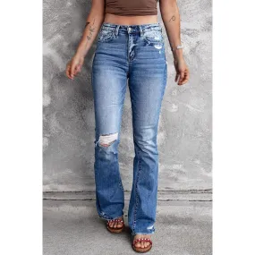Angelina Distressed Flare Jeans