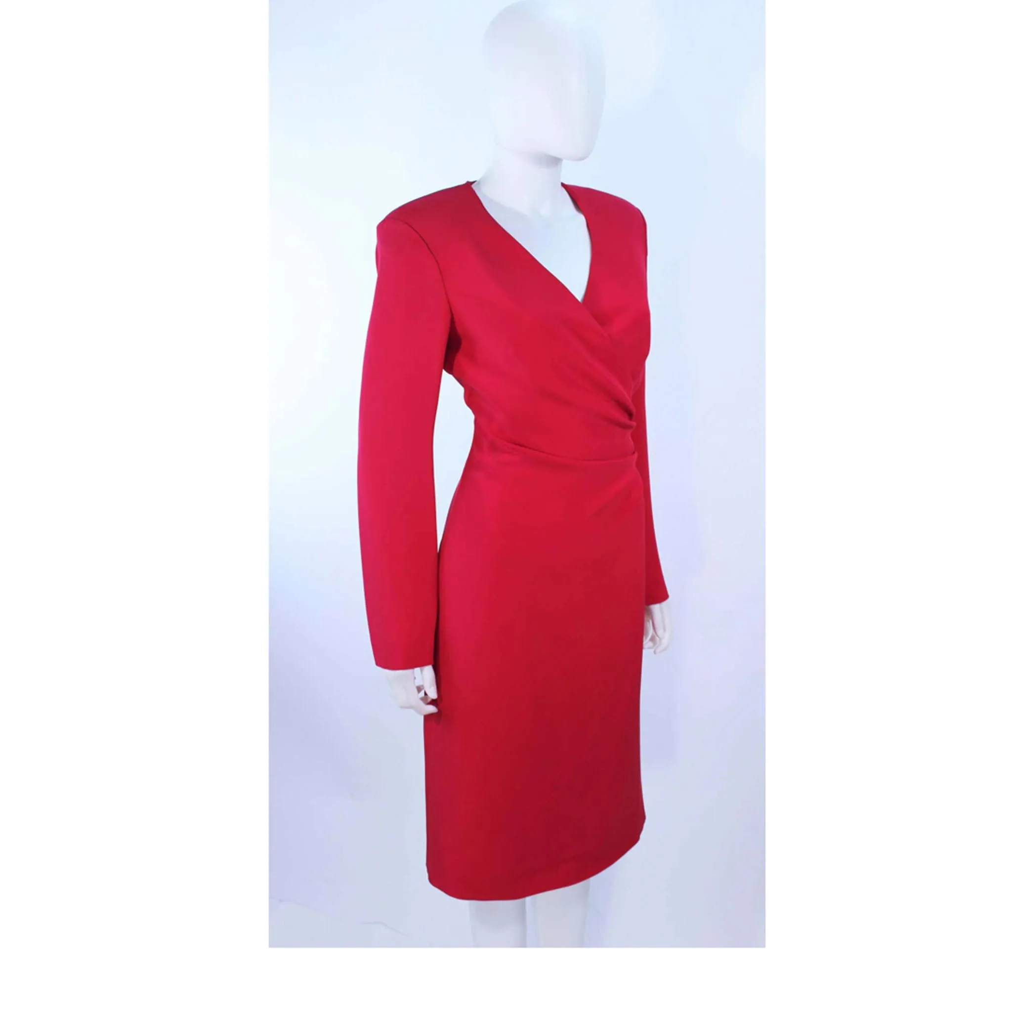 ARMANI Magenta Drape Silk Cocktail Dress Size 8-10