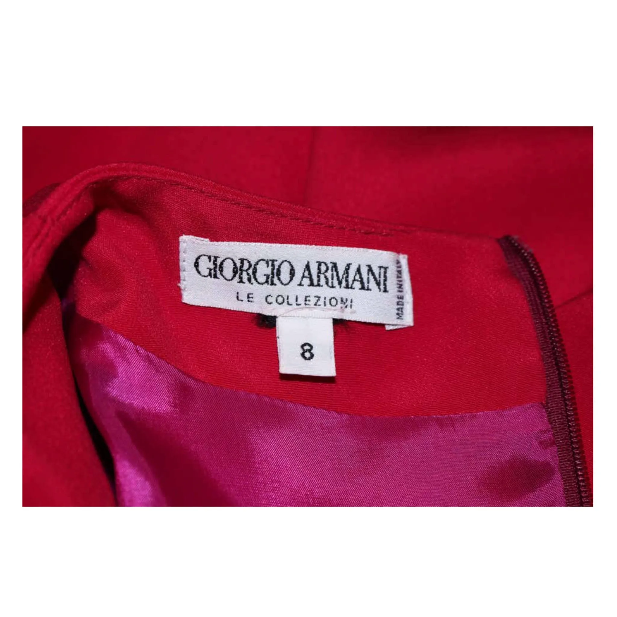 ARMANI Magenta Drape Silk Cocktail Dress Size 8-10