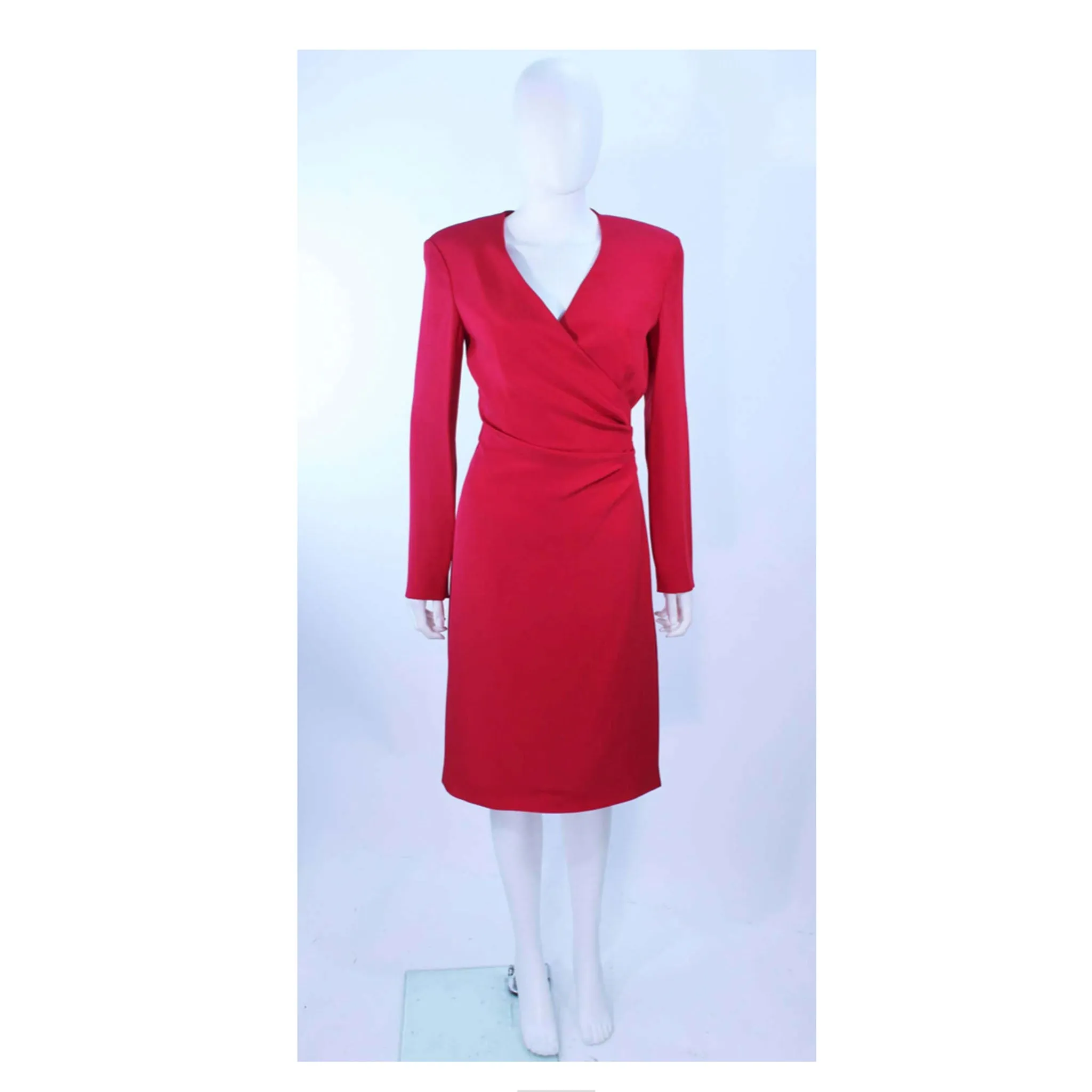ARMANI Magenta Drape Silk Cocktail Dress Size 8-10