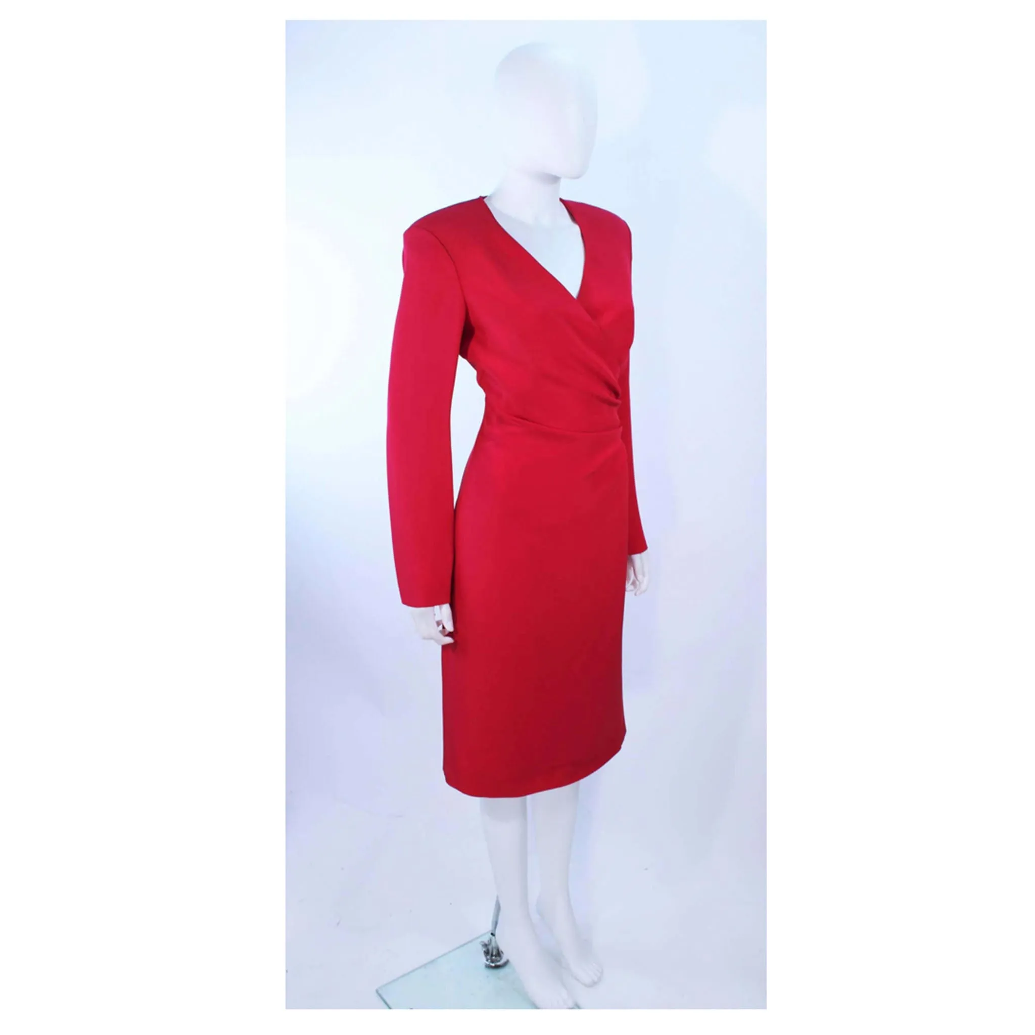 ARMANI Magenta Drape Silk Cocktail Dress Size 8-10