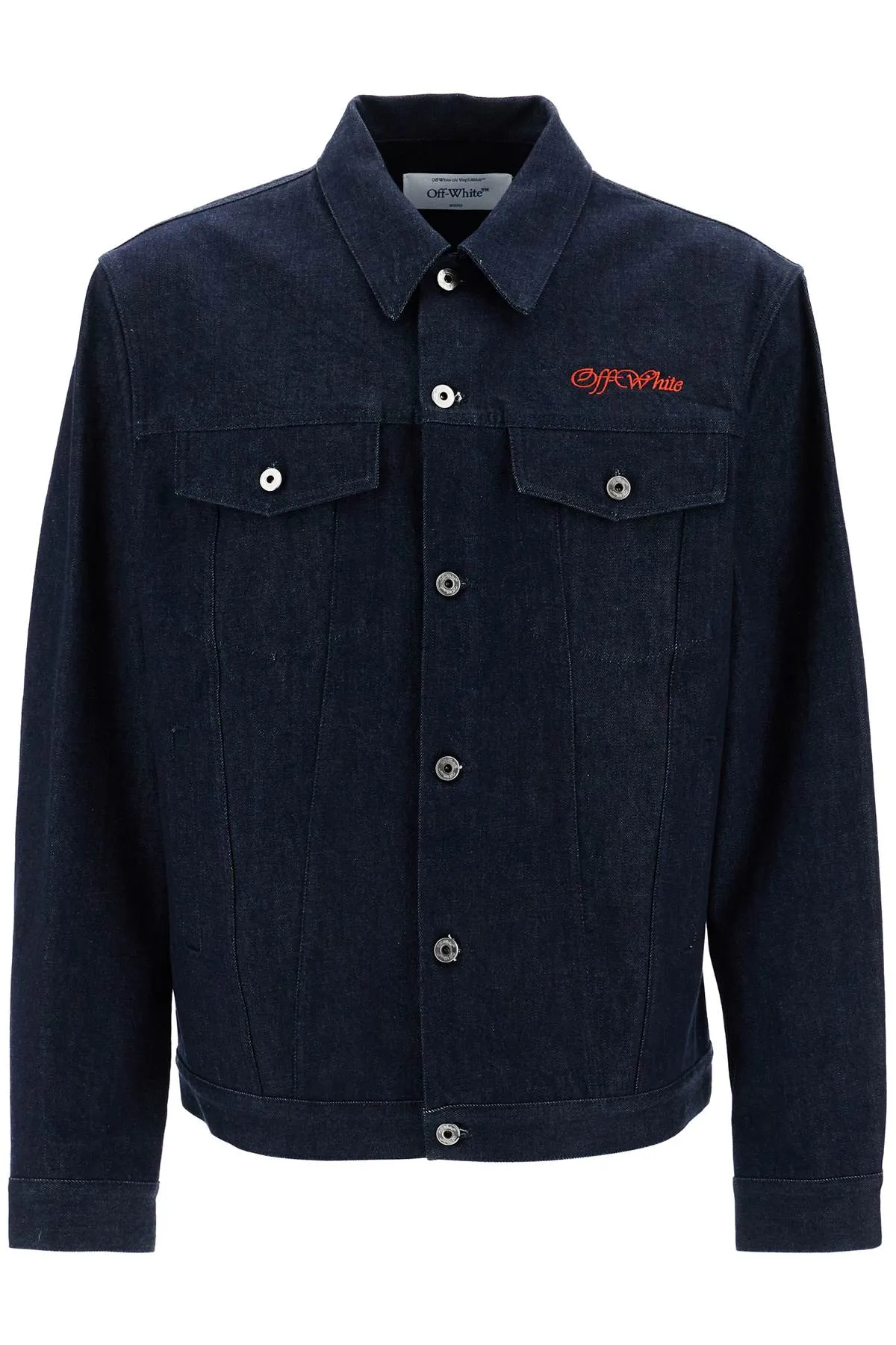 Denim Shirt Jacket With Button Closure