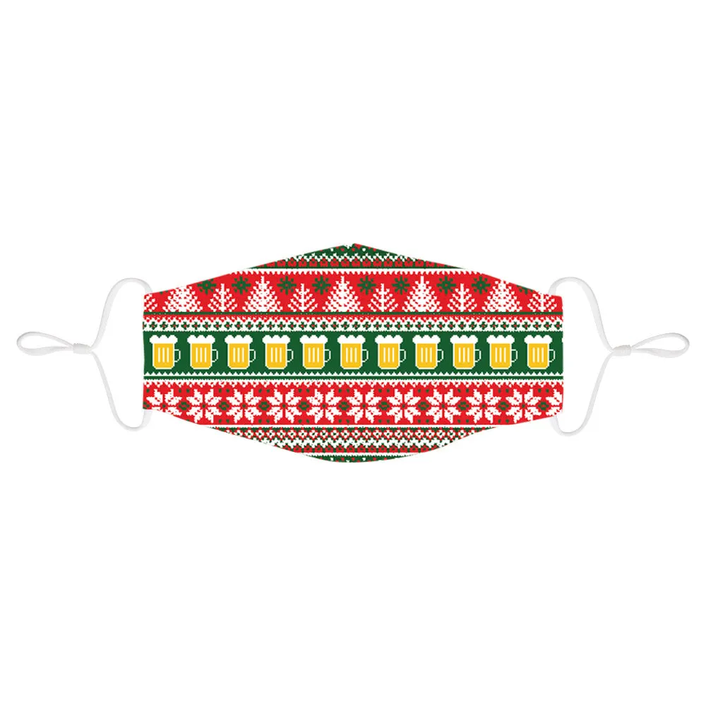 Face Mask Holiday Ugly Sweater Beer