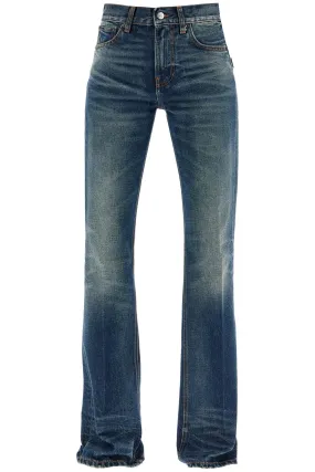 Flared Floral Jeans For