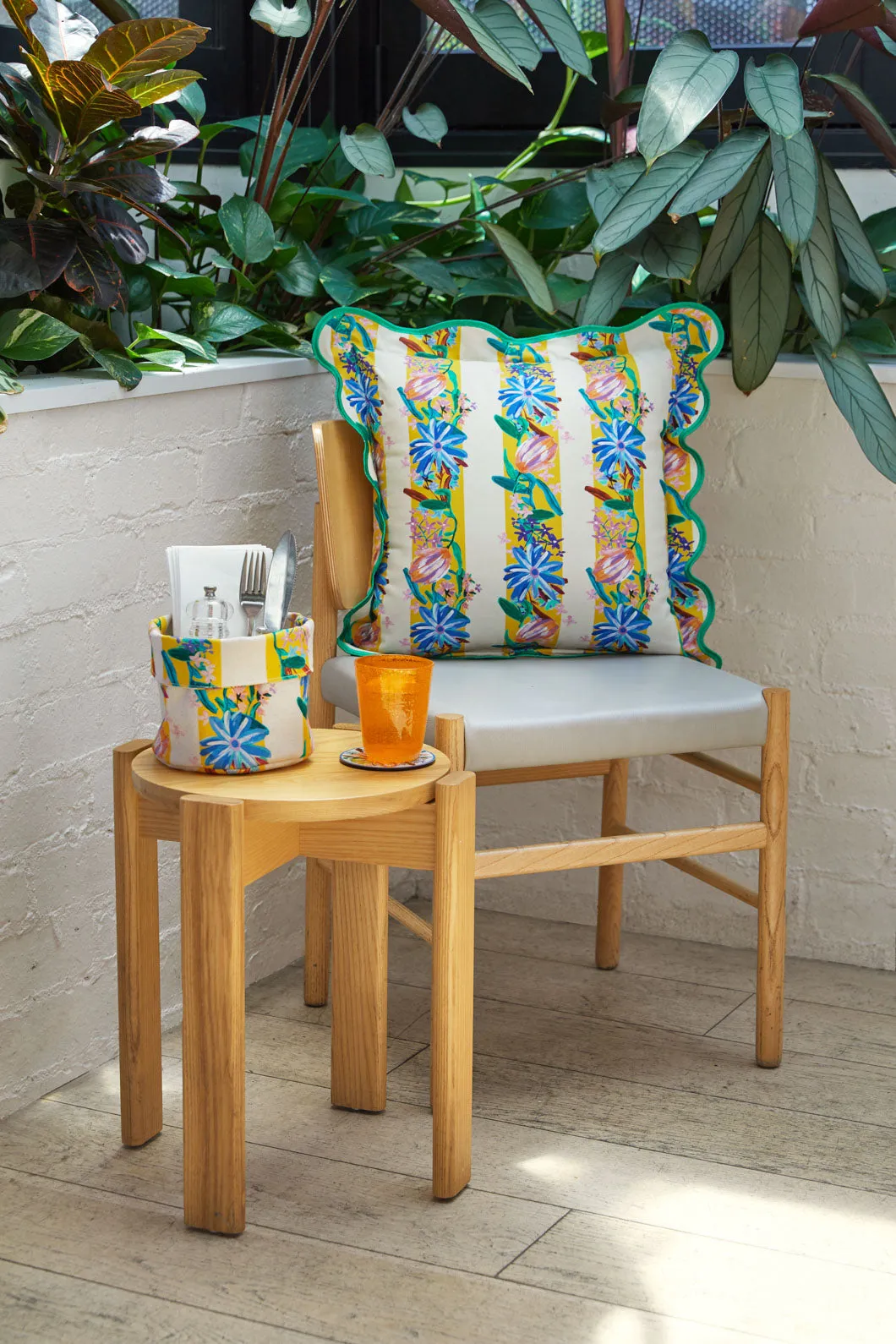 Flower Power Stripe Cushion