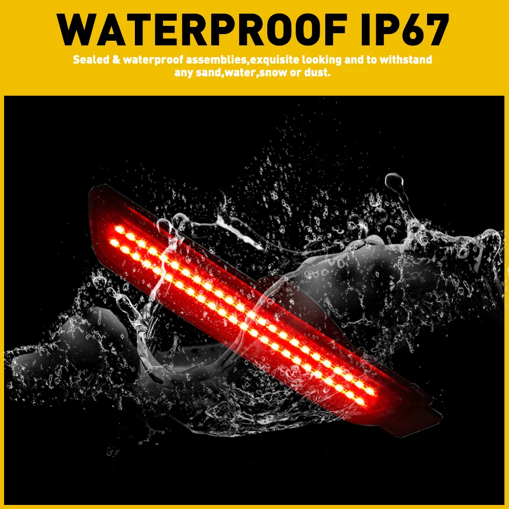 For 2010-2015 Chevy Camaro Red Amber Smoked Lens LED Side Marker Lights