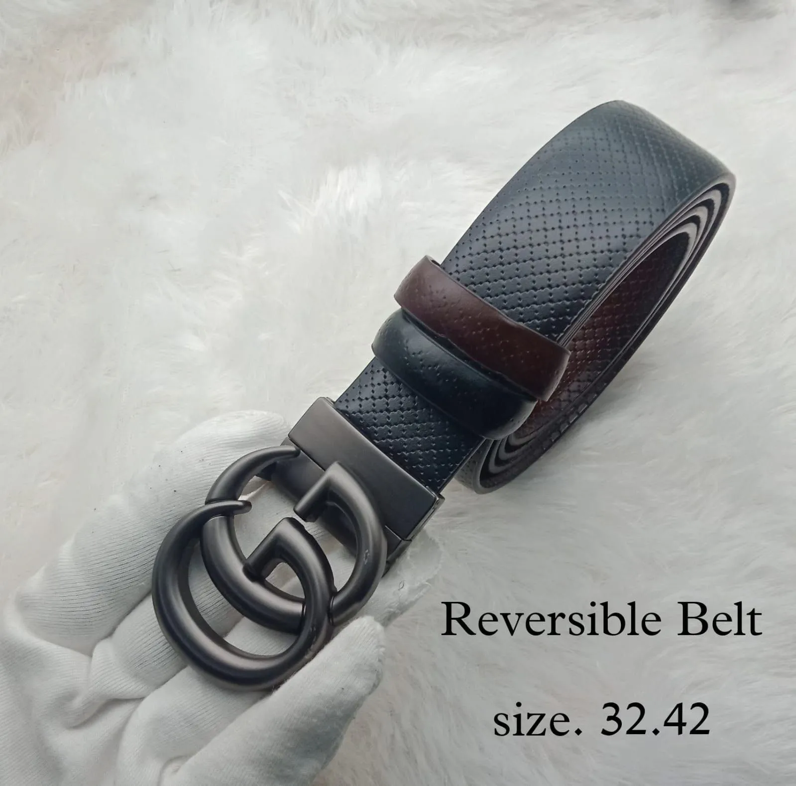G Letter Designer Buckle Belt With Reversible Strap For Men's-JonasParamount