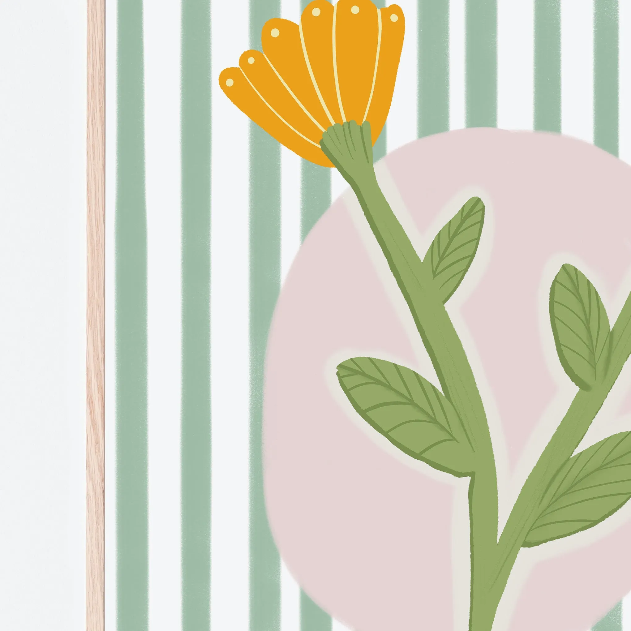 Golden Flower Spotlight Art Print