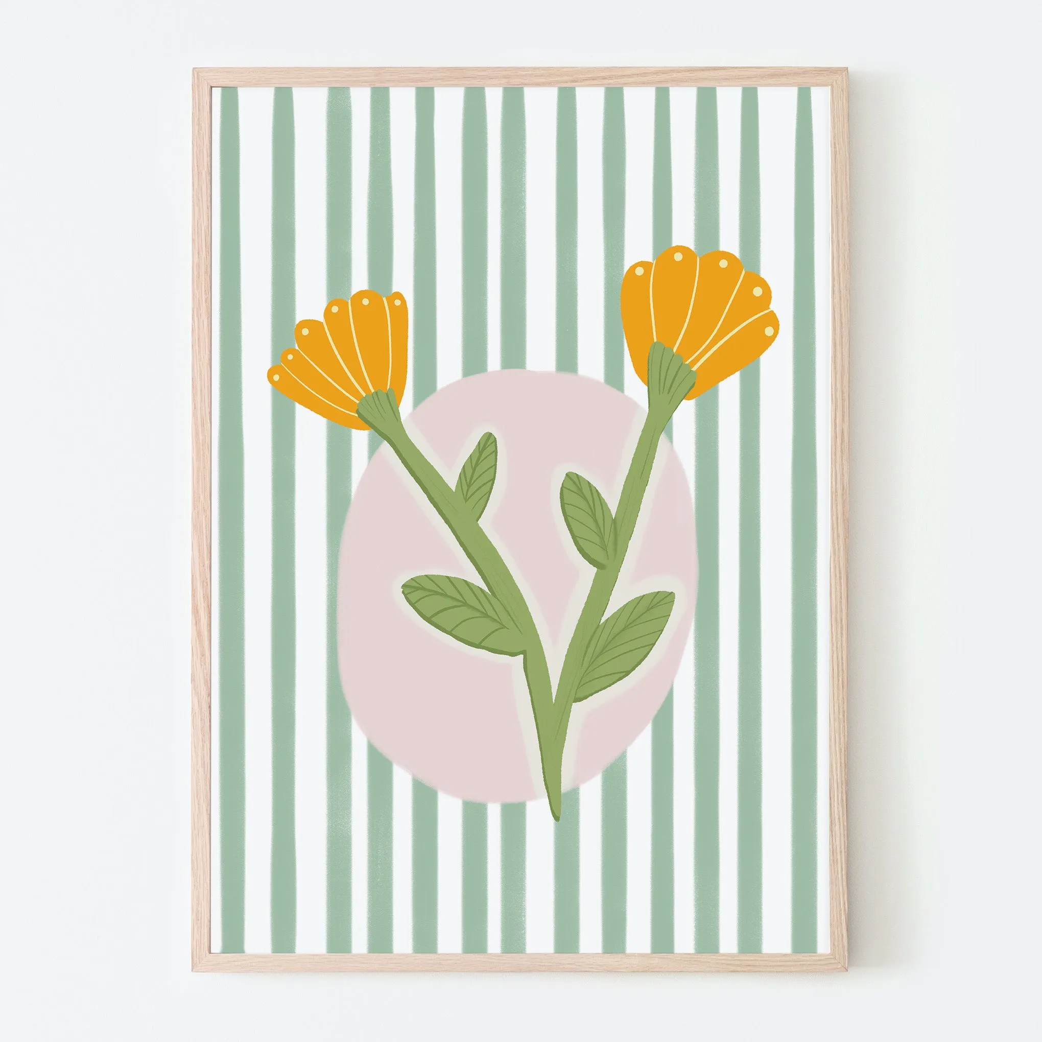 Golden Flower Spotlight Art Print