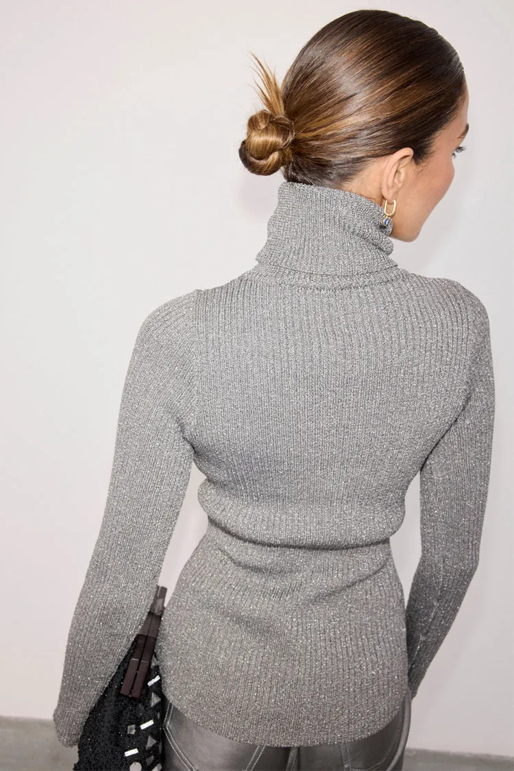 Gunmetal Rib Knit Jumper