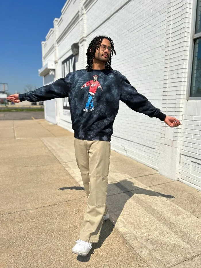 Ink Detroit- Tupac Back from the Dead Wings Jersey - Crewneck - Black Tie Dye