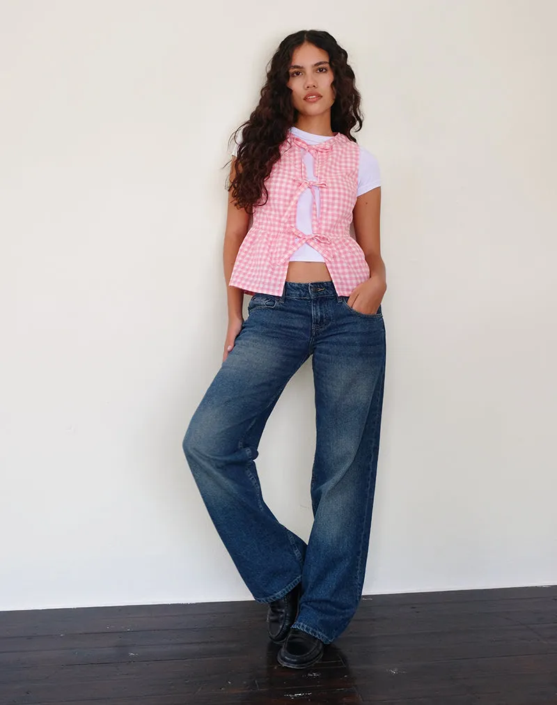 Kayvata Top in Gingham Pink