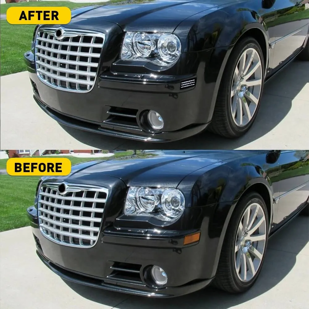 LED Front Side Marker Light Compatible With 2005-2014 Chrysler 300, Smoked Lens 3 Row Beams