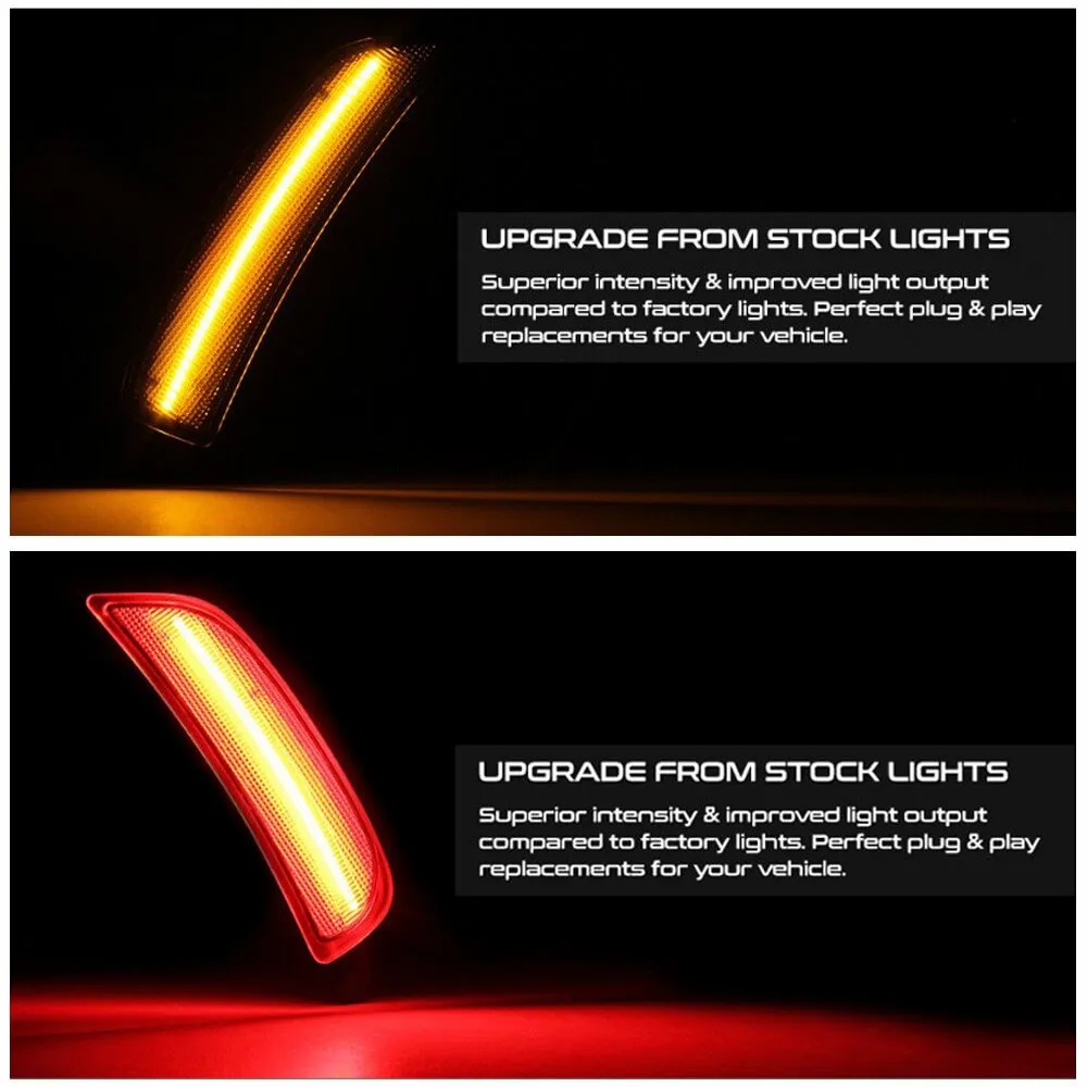 LED Side Marker Light For 2016-2022 Mazda Miata MX-5, Front & Rear Bumper Smoke Shell