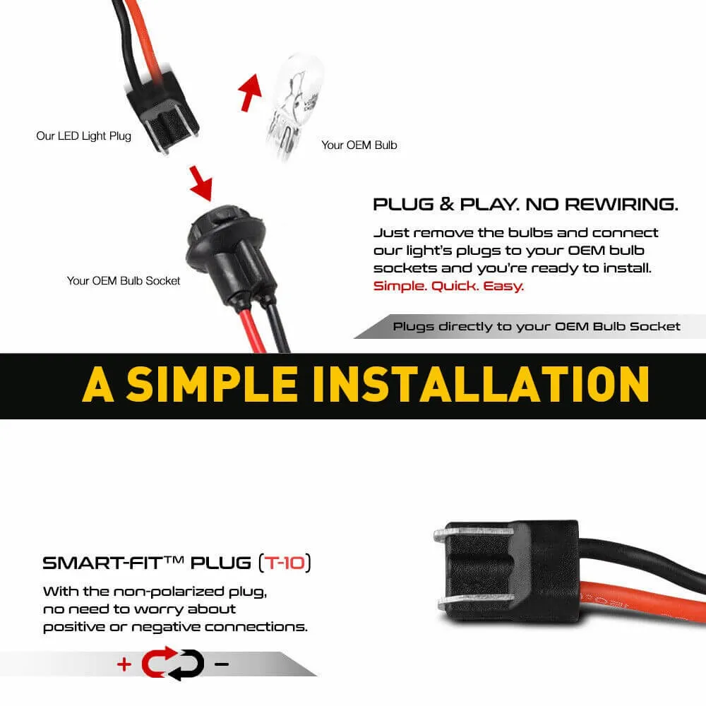 LED Side Marker Light For 2016-2022 Mazda Miata MX-5, Front & Rear Bumper Smoke Shell