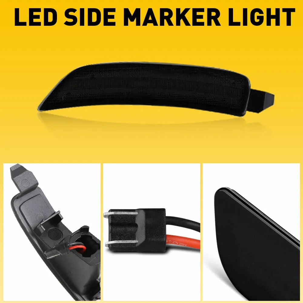 LED Side Marker Light For 2016-2022 Mazda Miata MX-5, Front & Rear Bumper Smoke Shell