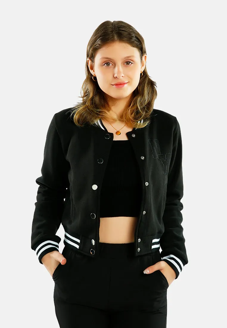 Mandarin Collar Jersey Jacket