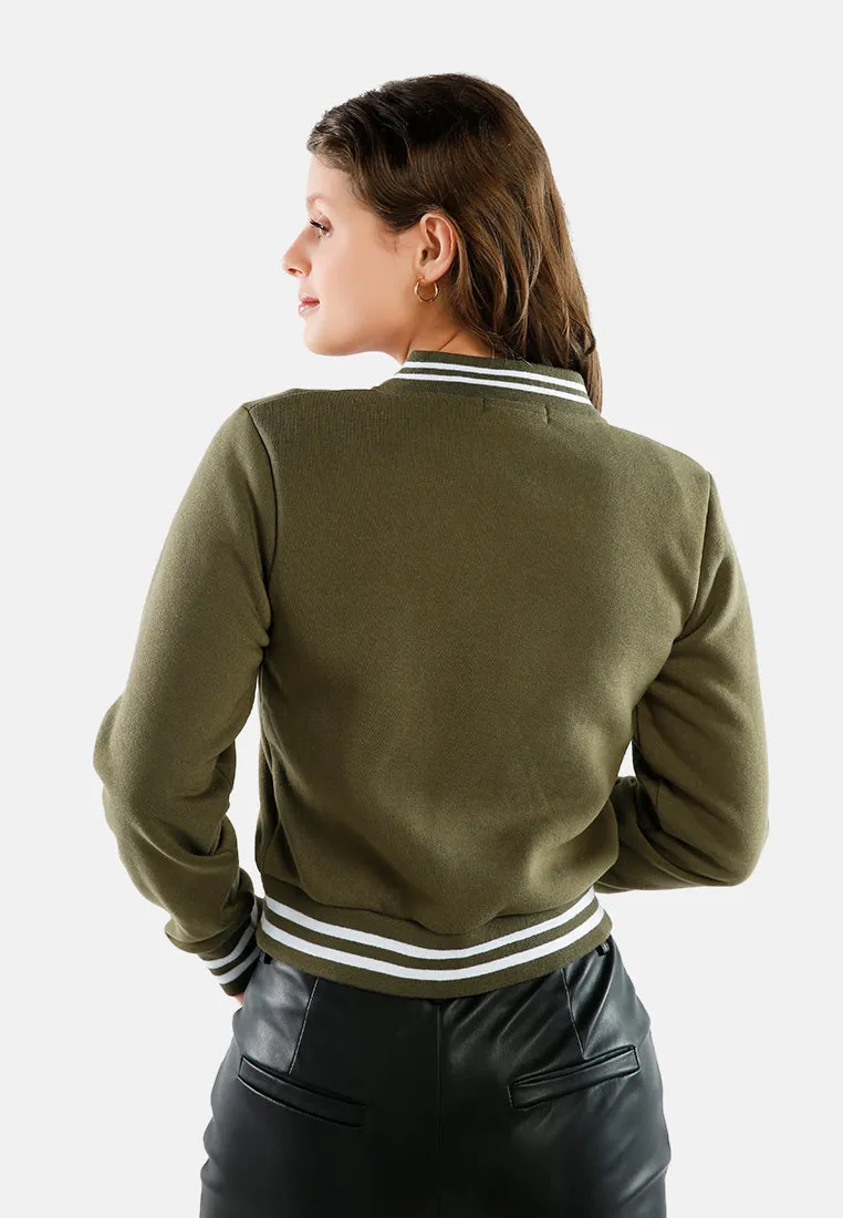 Mandarin Collar Jersey Jacket