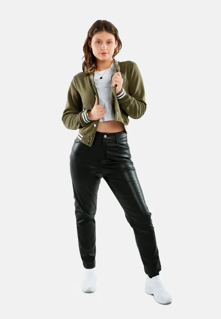 Mandarin Collar Jersey Jacket