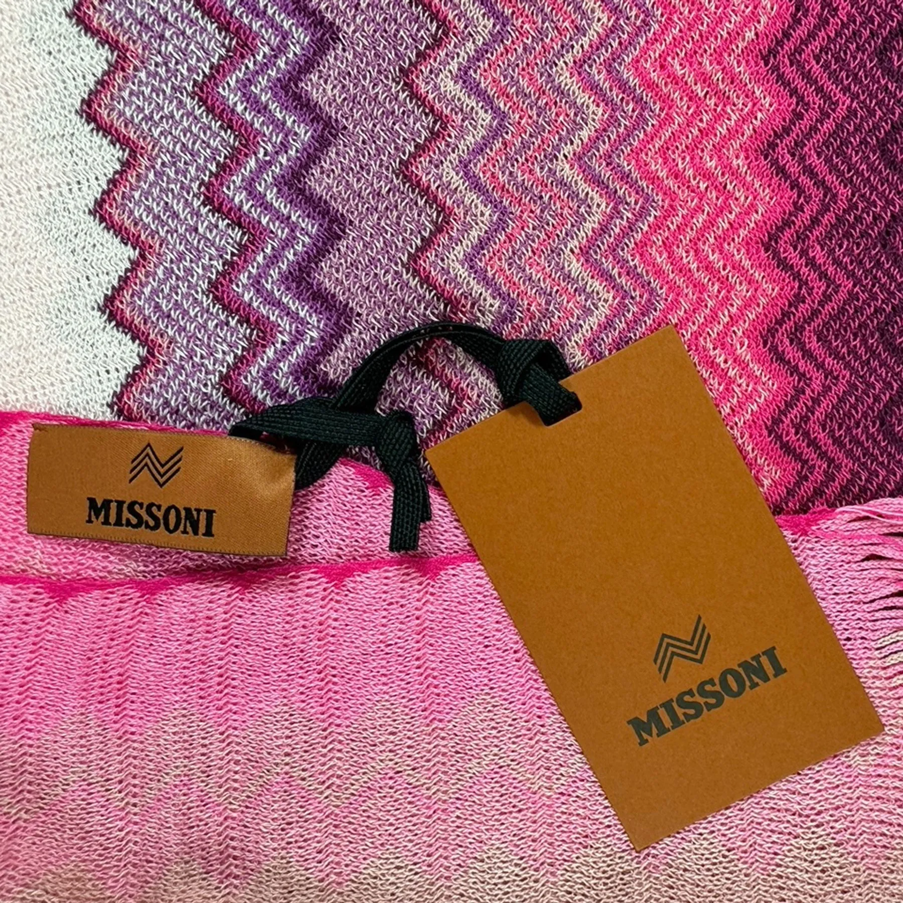 Missoni Scarf Pink Chevron Design - Women Designer Shawl