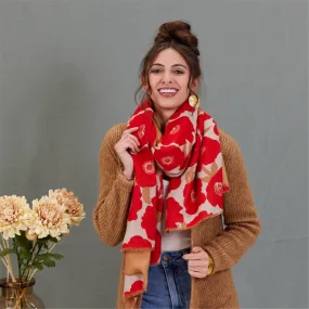 Poppies Red Reversible Wrap