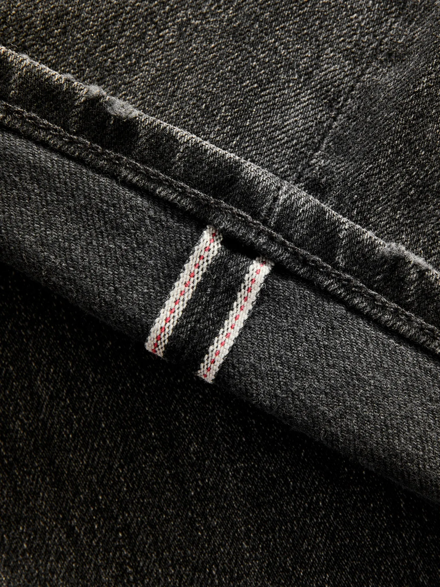 "Rilo" 10.5oz Washed Black Stretch Selvedge Denim - Pen Slim