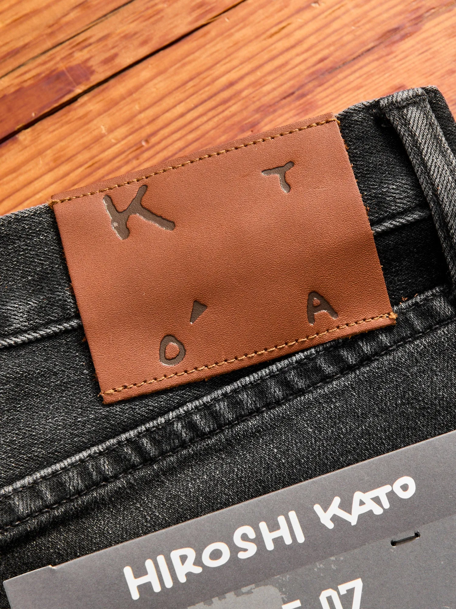 "Rilo" 10.5oz Washed Black Stretch Selvedge Denim - Pen Slim