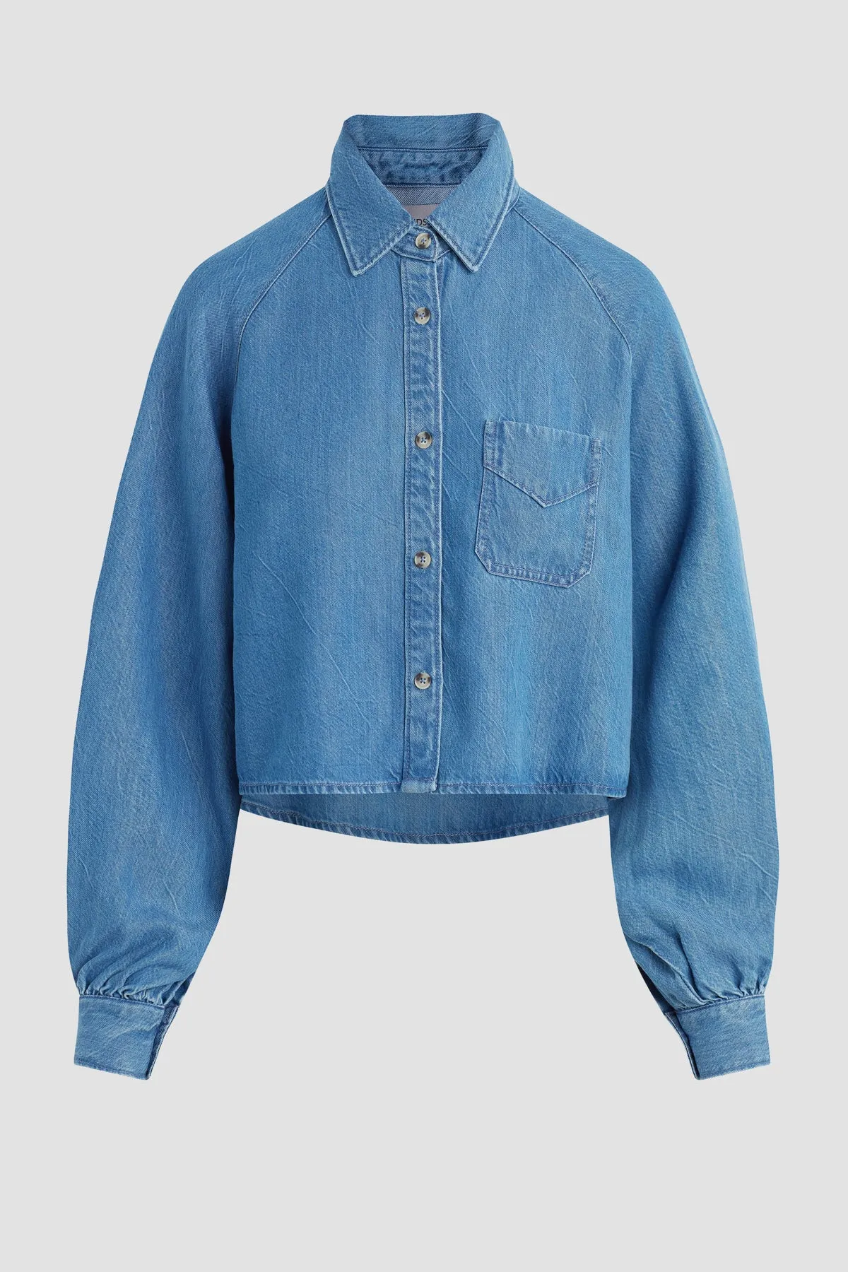 Raglan Balloon Sleeve Button Down