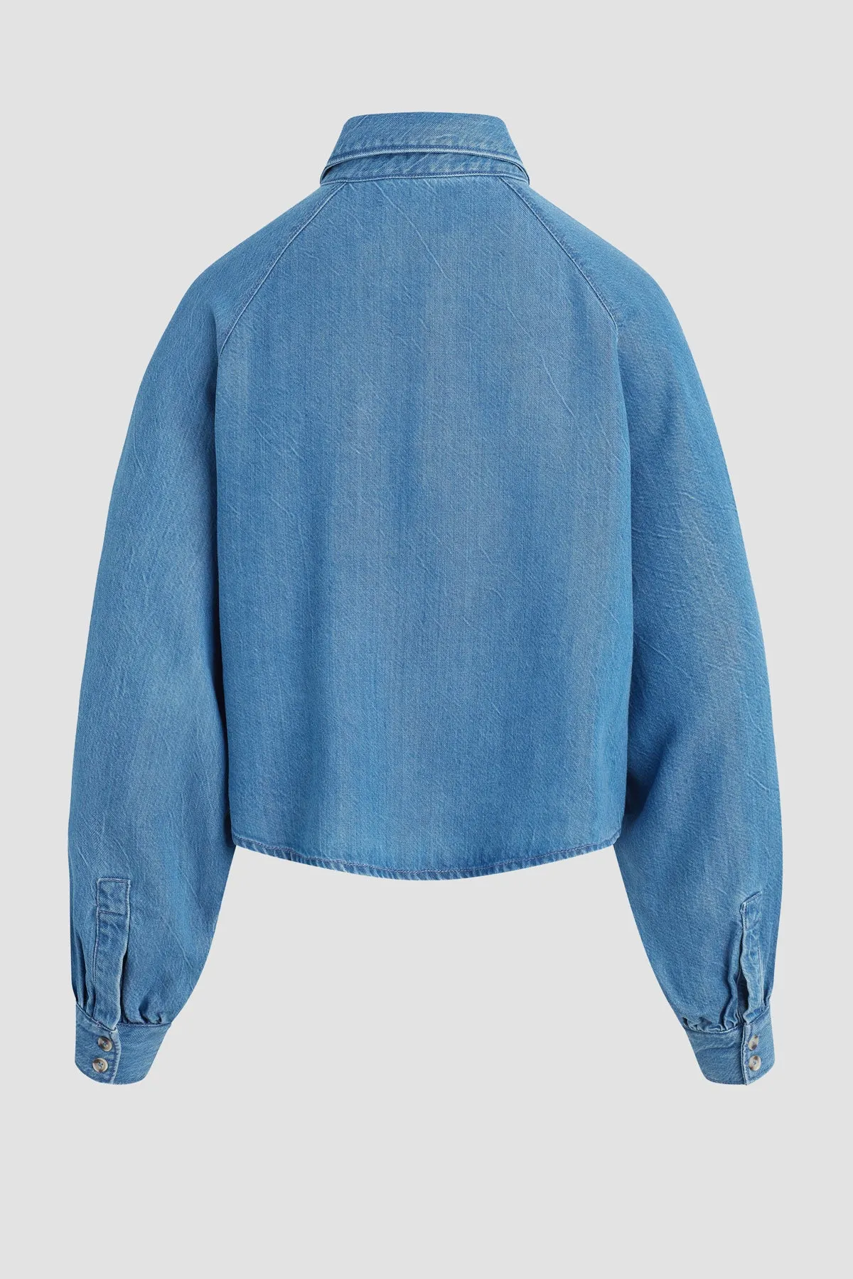 Raglan Balloon Sleeve Button Down