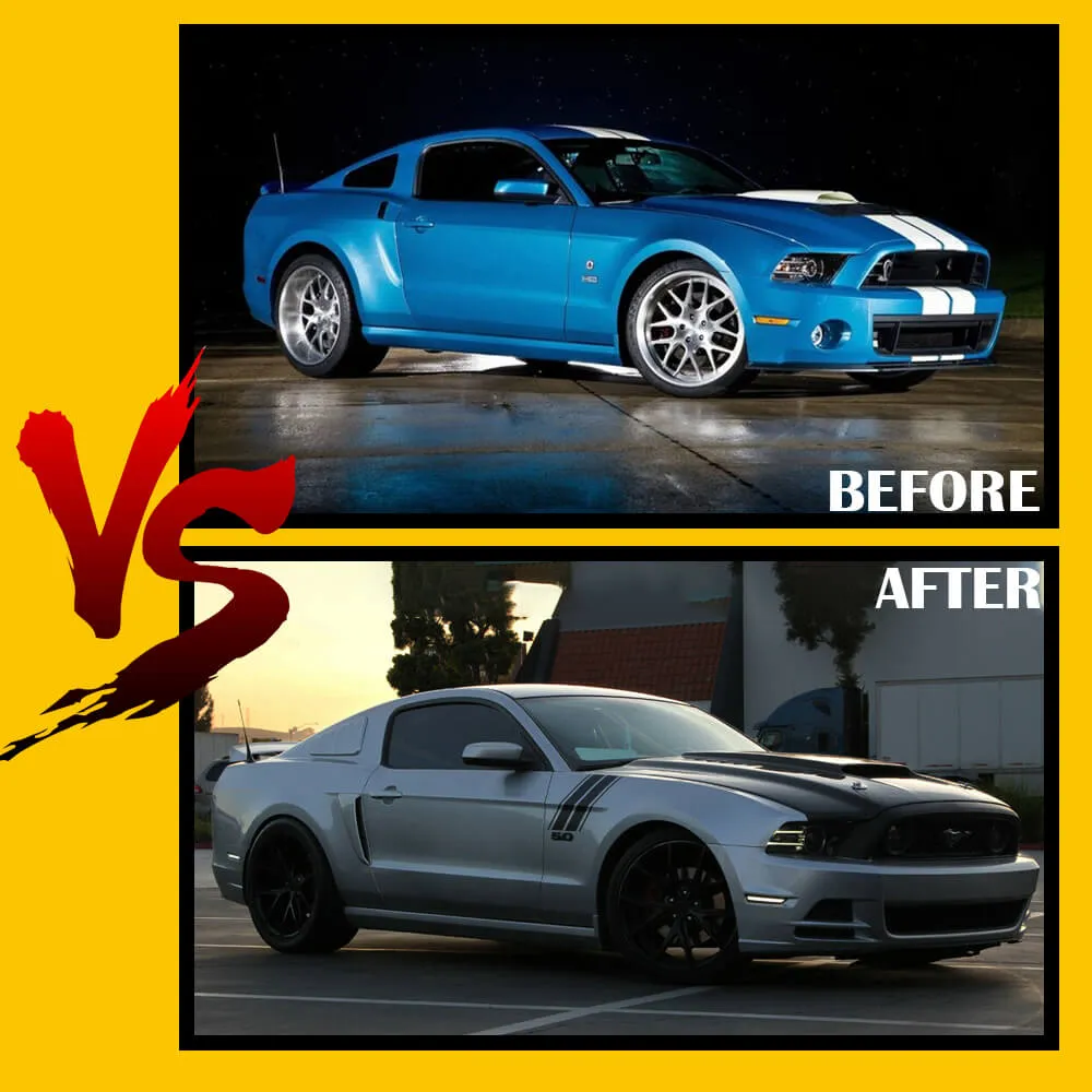 Smoke Lens Front & Rear LED Side Marker Lights for 10-14 Ford Mustang