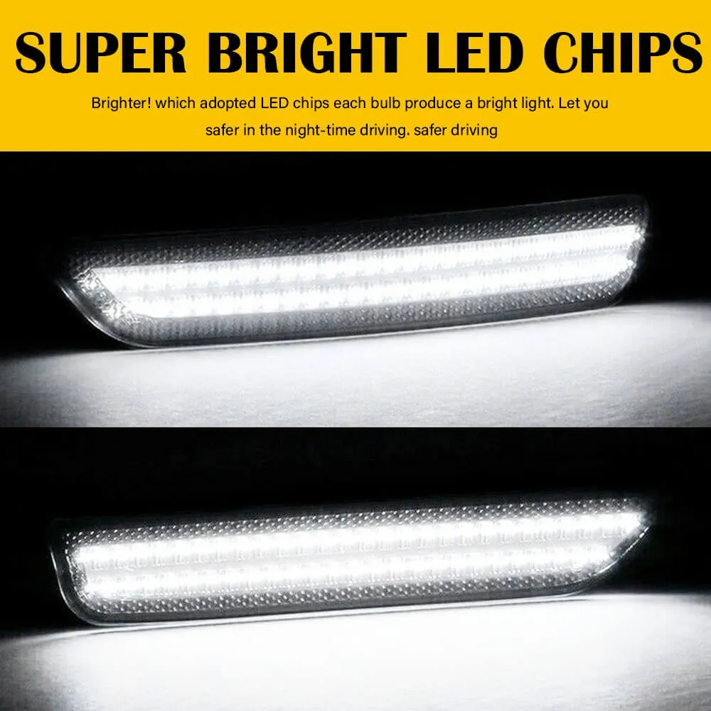 Smoke Lens Front & Rear LED Side Marker Lights for 10-14 Ford Mustang