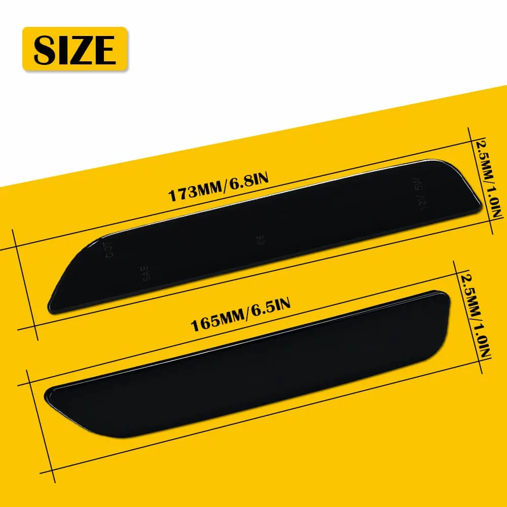 Smoke Lens Front & Rear LED Side Marker Lights for 10-14 Ford Mustang