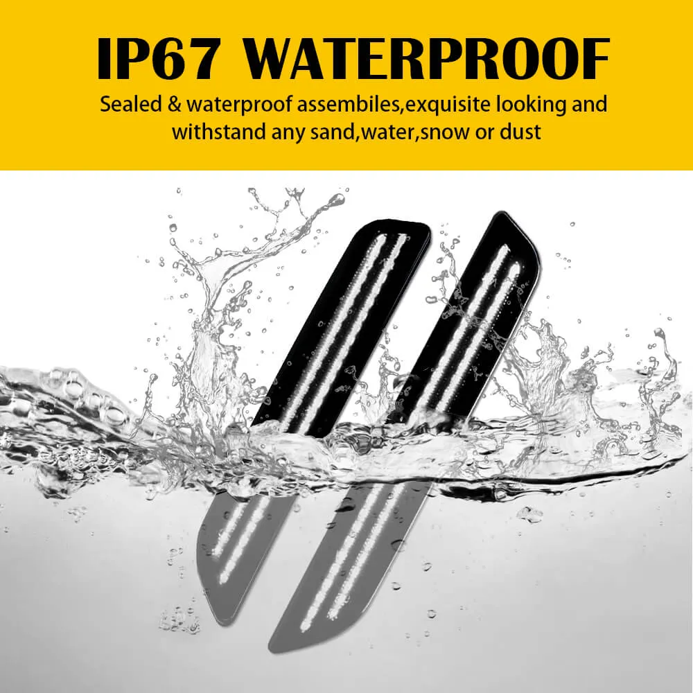 Smoke Lens Front & Rear LED Side Marker Lights for 10-14 Ford Mustang