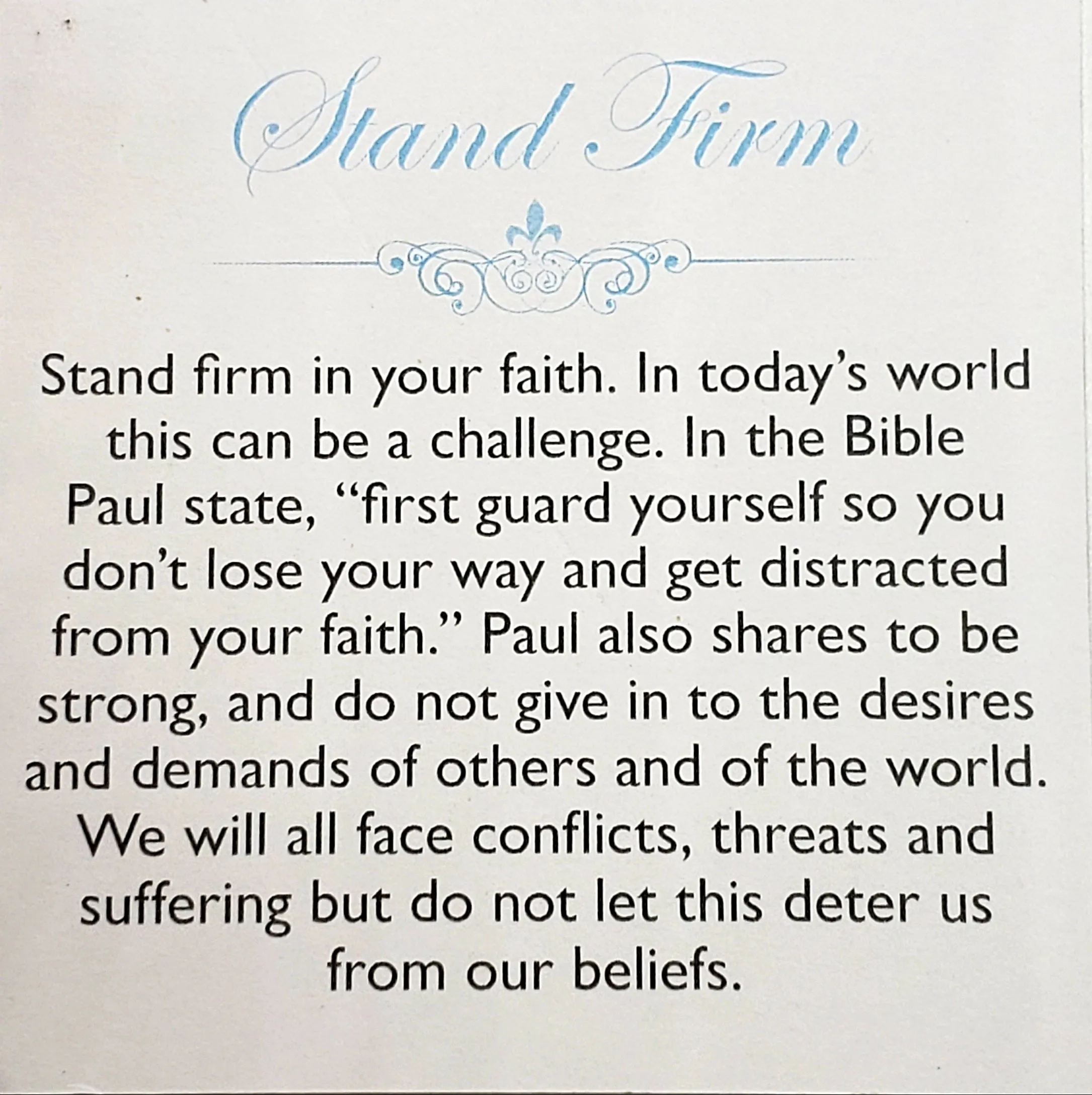 Stand Firm