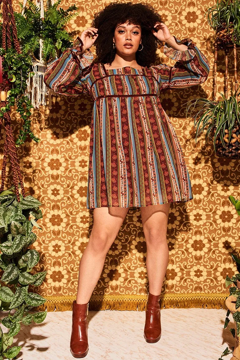 Tiny Dancer Floral Stripe Mini Dress