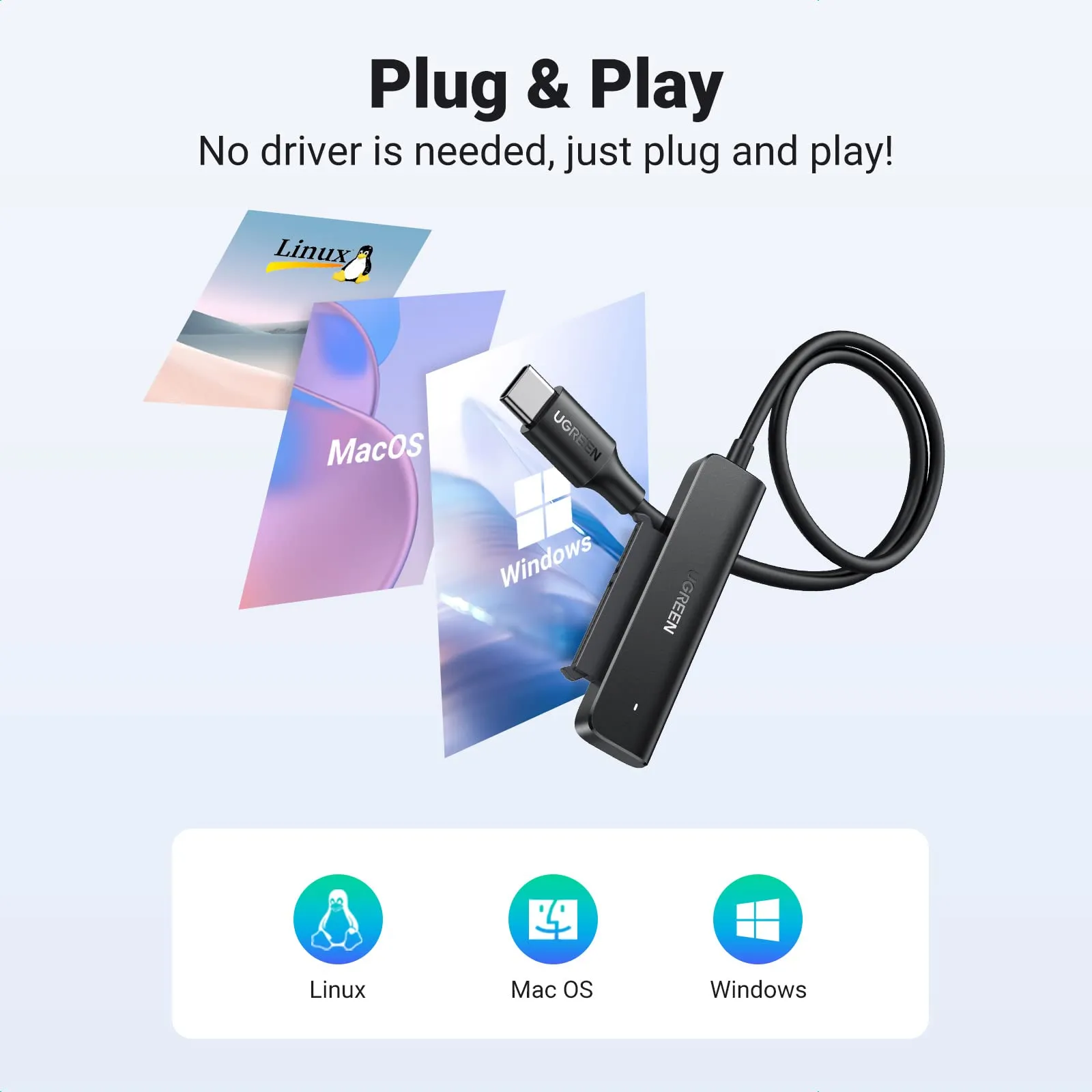 UGREEN SATA to USB C Adapter Cable